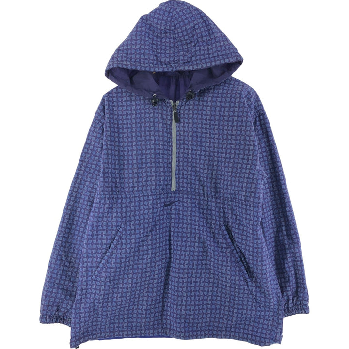 90'S Nike all-over print reversible half-zip nylon pullover hoodie, men's size L, vintage Nylon purple type Vintage Second Hand
