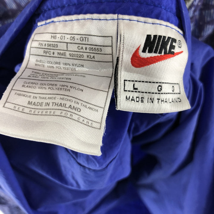 90'S Nike all-over print reversible half-zip nylon pullover hoodie, men's size L, vintage Nylon purple type Vintage Second Hand