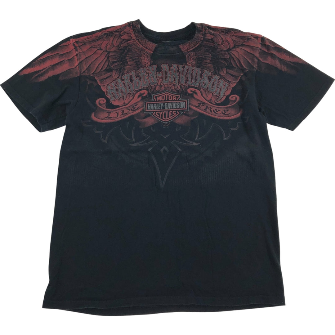 Harley-Davidson Eagle Pattern Motorcycle Bike T-shirt Men's XL unclear black type Vintage Second Hand