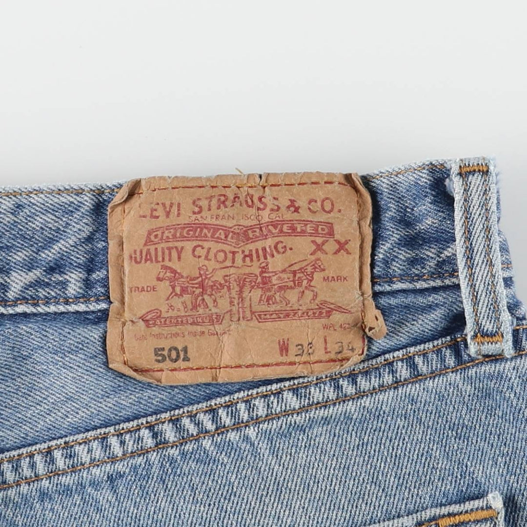 00'S Levi's Levi's 501 Euro model straight denim pants for men, equivalent to w32 cotton blue type Vintage Second Hand