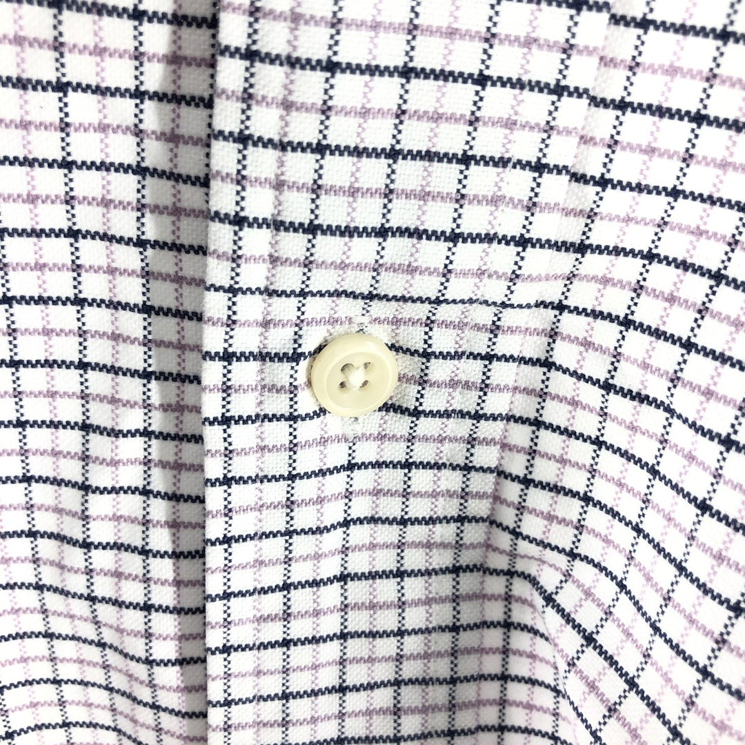 Ralph Lauren BIG SHIRT Long sleeve button-down check shirt Men's L size cotton white type Vintage Second Hand