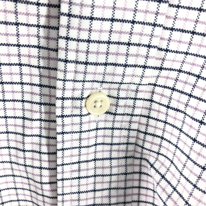Ralph Lauren BIG SHIRT Long sleeve button-down check shirt Men's L size cotton white type Vintage Second Hand