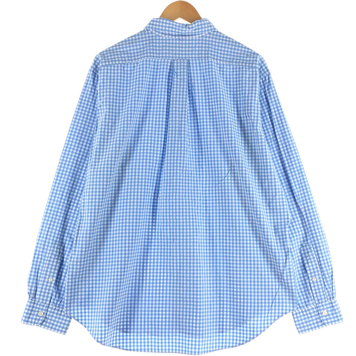 Ralph Lauren Classic Fit Gingham Check Long Sleeve Button Down Check Shirt Men's XL cotton Blue type light blue Vintage Second Hand