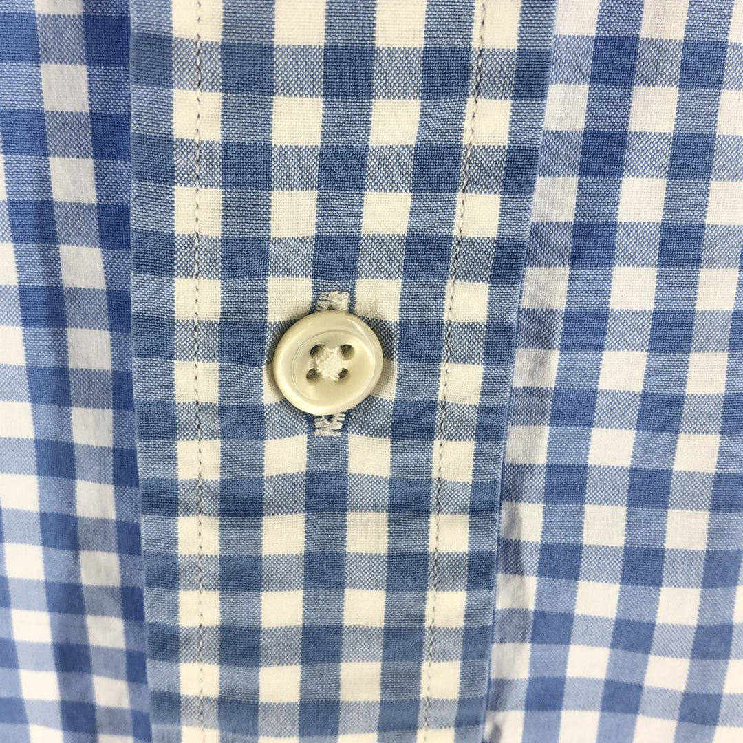 Ralph Lauren Classic Fit Gingham Check Long Sleeve Button Down Check Shirt Men's XL cotton Blue type light blue Vintage Second Hand