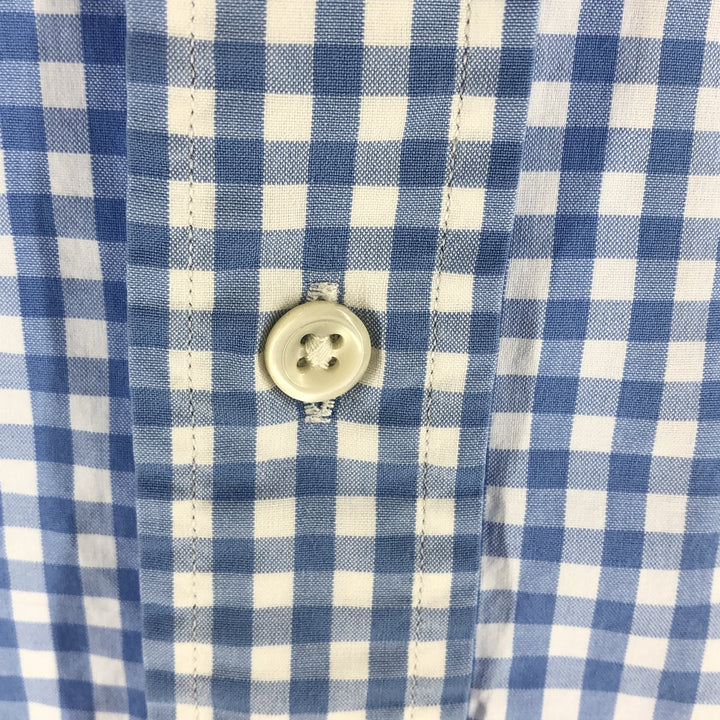 Ralph Lauren Classic Fit Gingham Check Long Sleeve Button Down Check Shirt Men's XL cotton Blue type light blue Vintage Second Hand