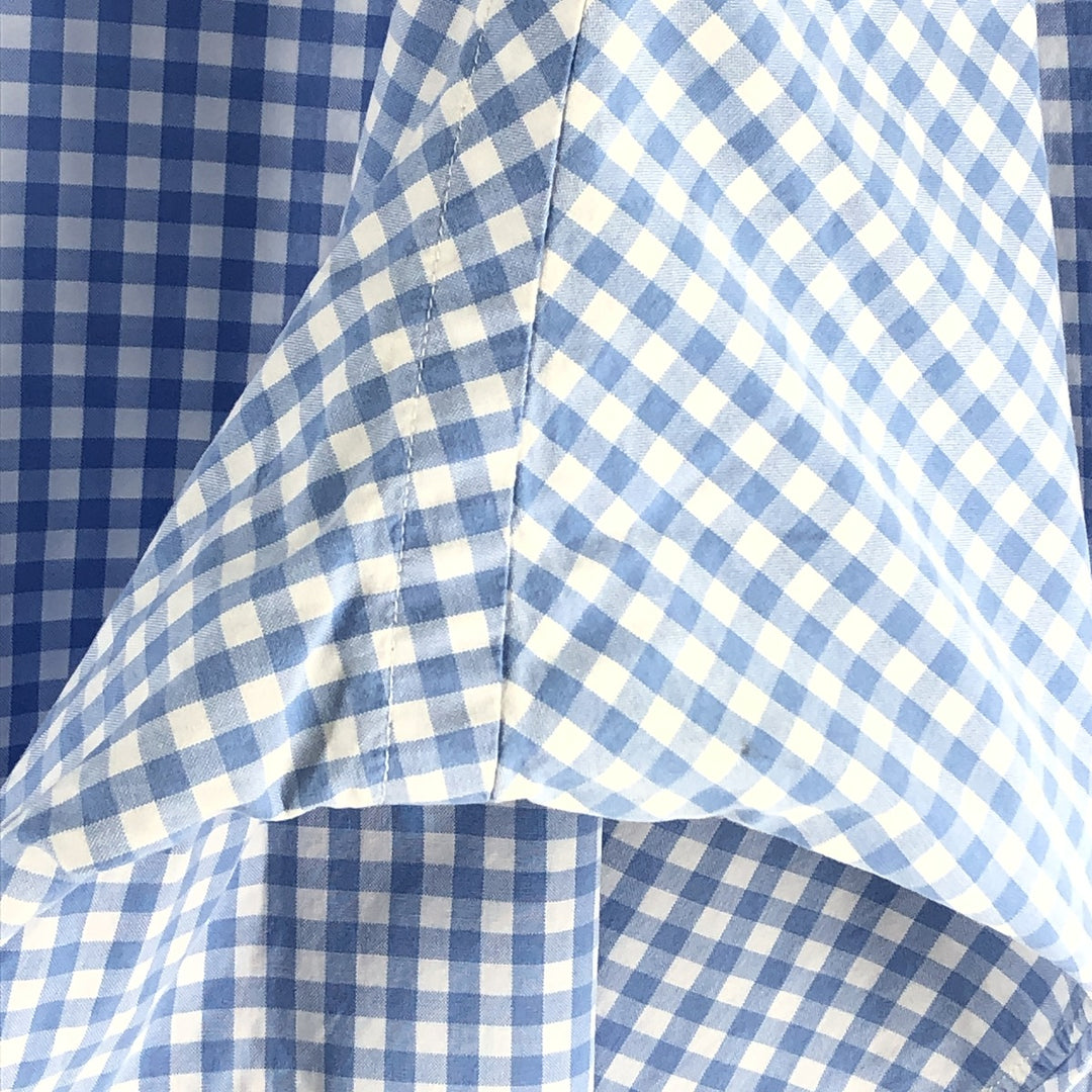 Ralph Lauren Classic Fit Gingham Check Long Sleeve Button Down Check Shirt Men's XL cotton Blue type light blue Vintage Second Hand