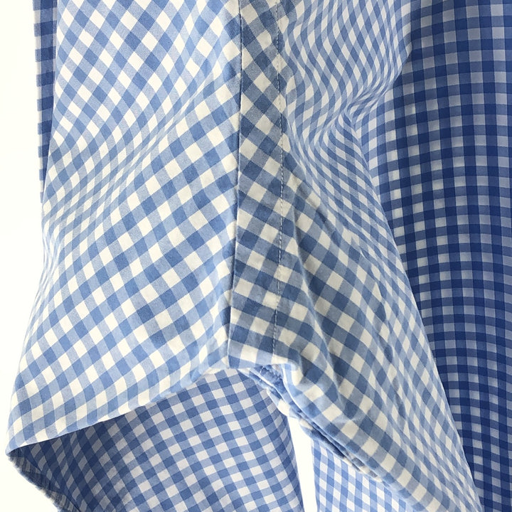 Ralph Lauren Classic Fit Gingham Check Long Sleeve Button Down Check Shirt Men's XL cotton Blue type light blue Vintage Second Hand