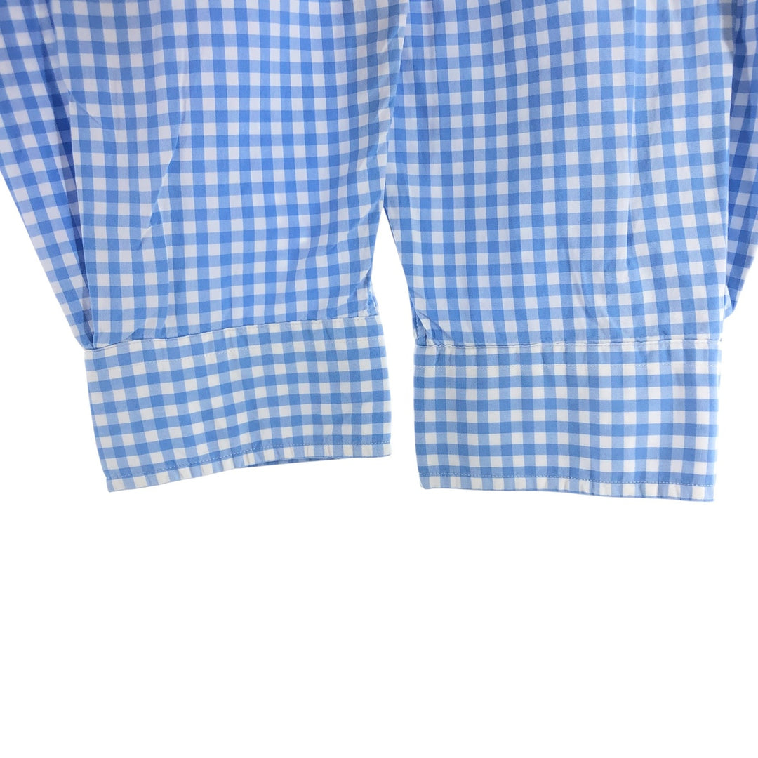 Ralph Lauren Classic Fit Gingham Check Long Sleeve Button Down Check Shirt Men's XL cotton Blue type light blue Vintage Second Hand
