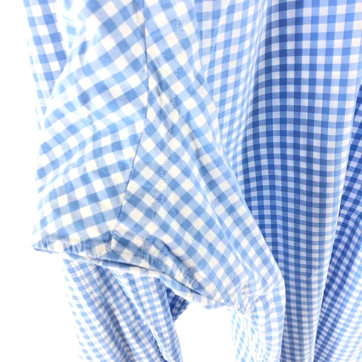 Ralph Lauren Classic Fit Gingham Check Long Sleeve Button Down Check Shirt Men's XL cotton Blue type light blue Vintage Second Hand
