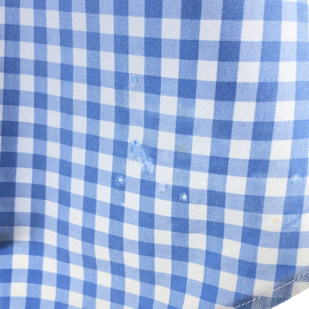 Ralph Lauren Classic Fit Gingham Check Long Sleeve Button Down Check Shirt Men's XL cotton Blue type light blue Vintage Second Hand