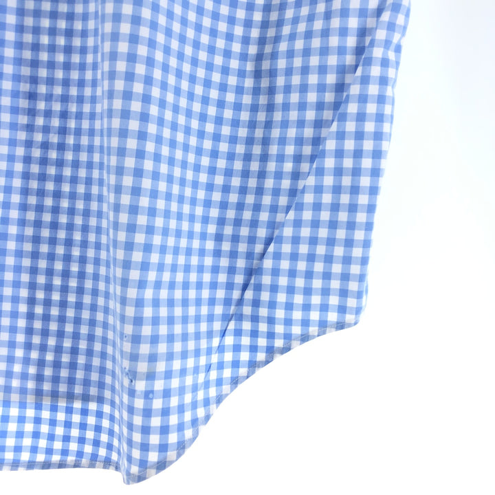 Ralph Lauren Classic Fit Gingham Check Long Sleeve Button Down Check Shirt Men's XL cotton Blue type light blue Vintage Second Hand
