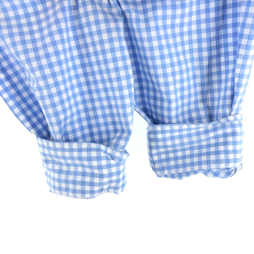 Ralph Lauren Classic Fit Gingham Check Long Sleeve Button Down Check Shirt Men's XL cotton Blue type light blue Vintage Second Hand