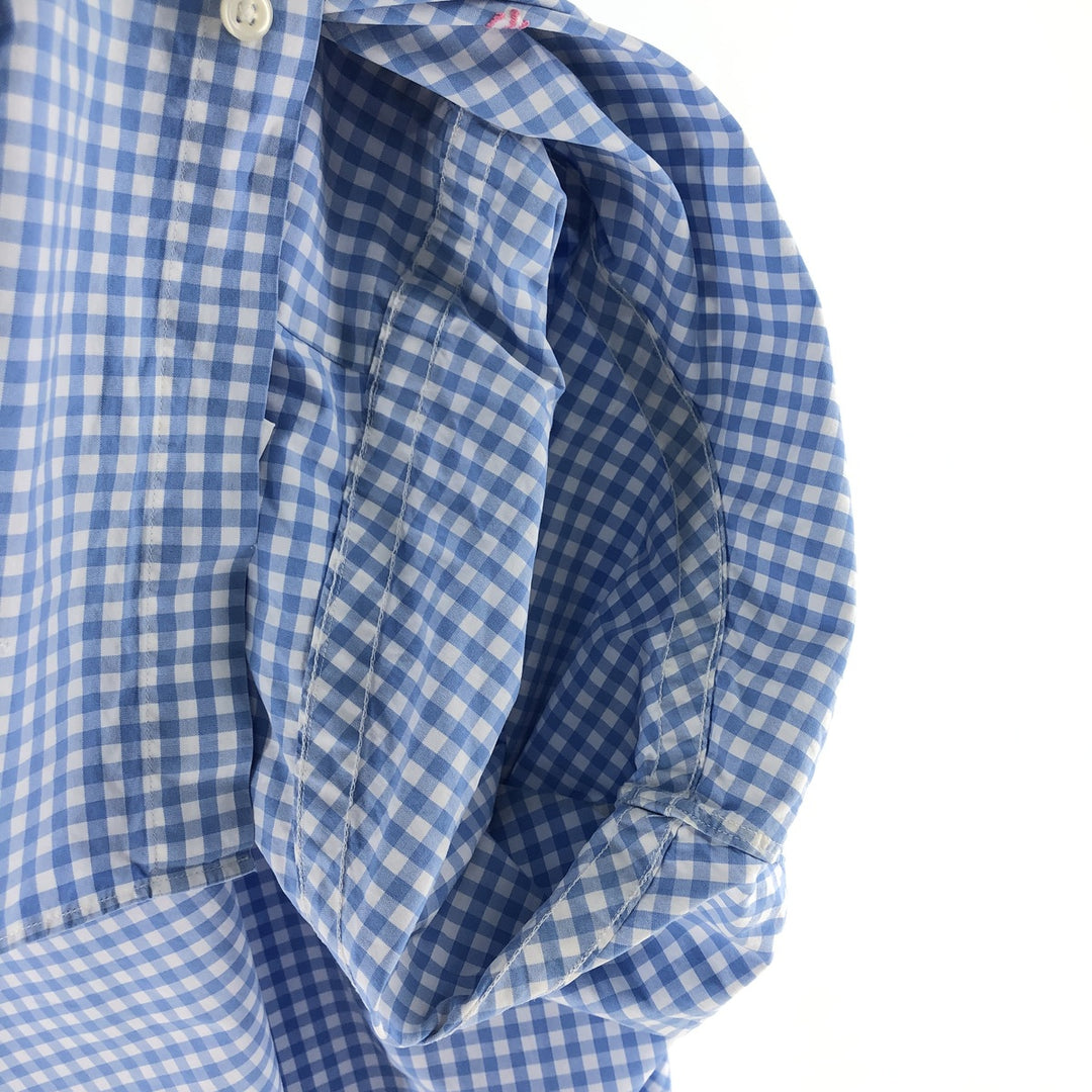 Ralph Lauren Classic Fit Gingham Check Long Sleeve Button Down Check Shirt Men's XL cotton Blue type light blue Vintage Second Hand
