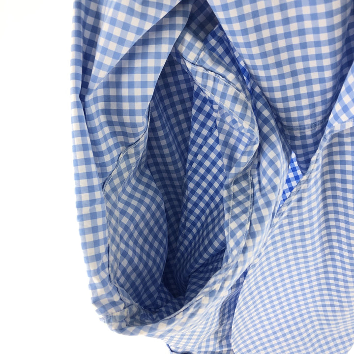 Ralph Lauren Classic Fit Gingham Check Long Sleeve Button Down Check Shirt Men's XL cotton Blue type light blue Vintage Second Hand