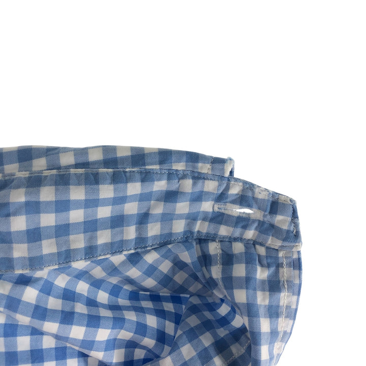 Ralph Lauren Classic Fit Gingham Check Long Sleeve Button Down Check Shirt Men's XL cotton Blue type light blue Vintage Second Hand