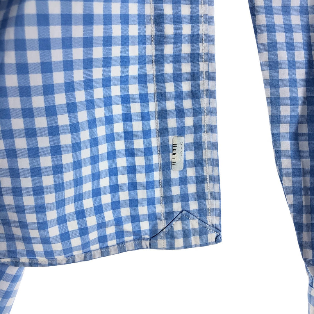 Ralph Lauren Classic Fit Gingham Check Long Sleeve Button Down Check Shirt Men's XL cotton Blue type light blue Vintage Second Hand
