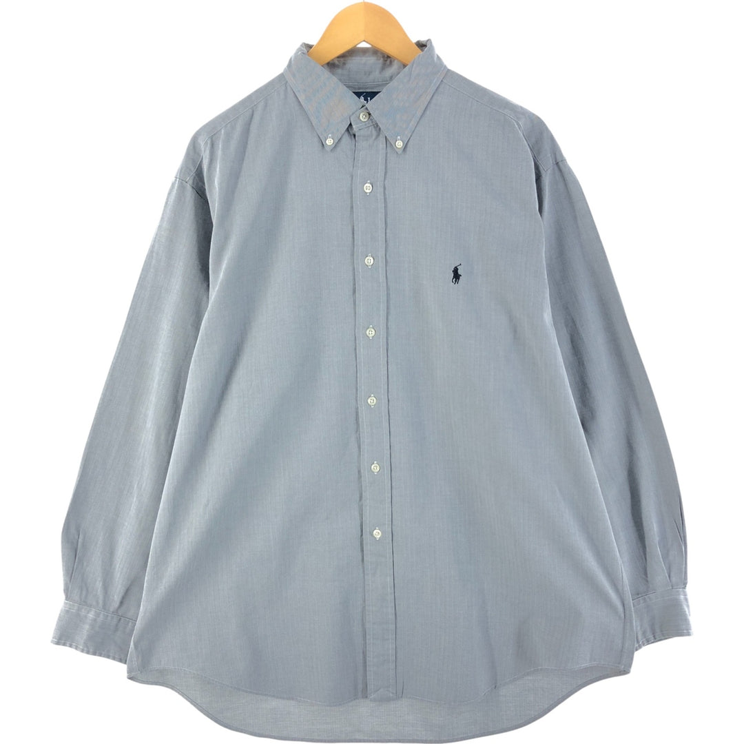Ralph Lauren YARMOUTH Herringbone Short Sleeve Button Down Shirt Men's XL cotton gray type Vintage Second Hand