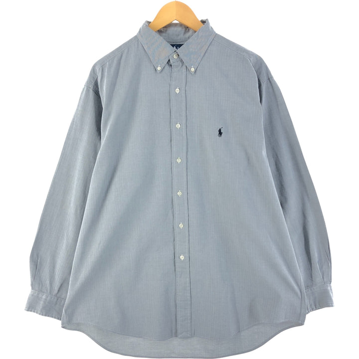 Ralph Lauren YARMOUTH Herringbone Short Sleeve Button Down Shirt Men's XL cotton gray type Vintage Second Hand