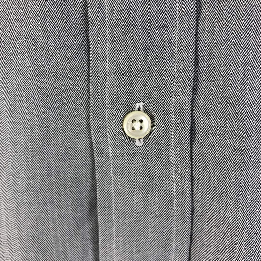 Ralph Lauren YARMOUTH Herringbone Short Sleeve Button Down Shirt Men's XL cotton gray type Vintage Second Hand