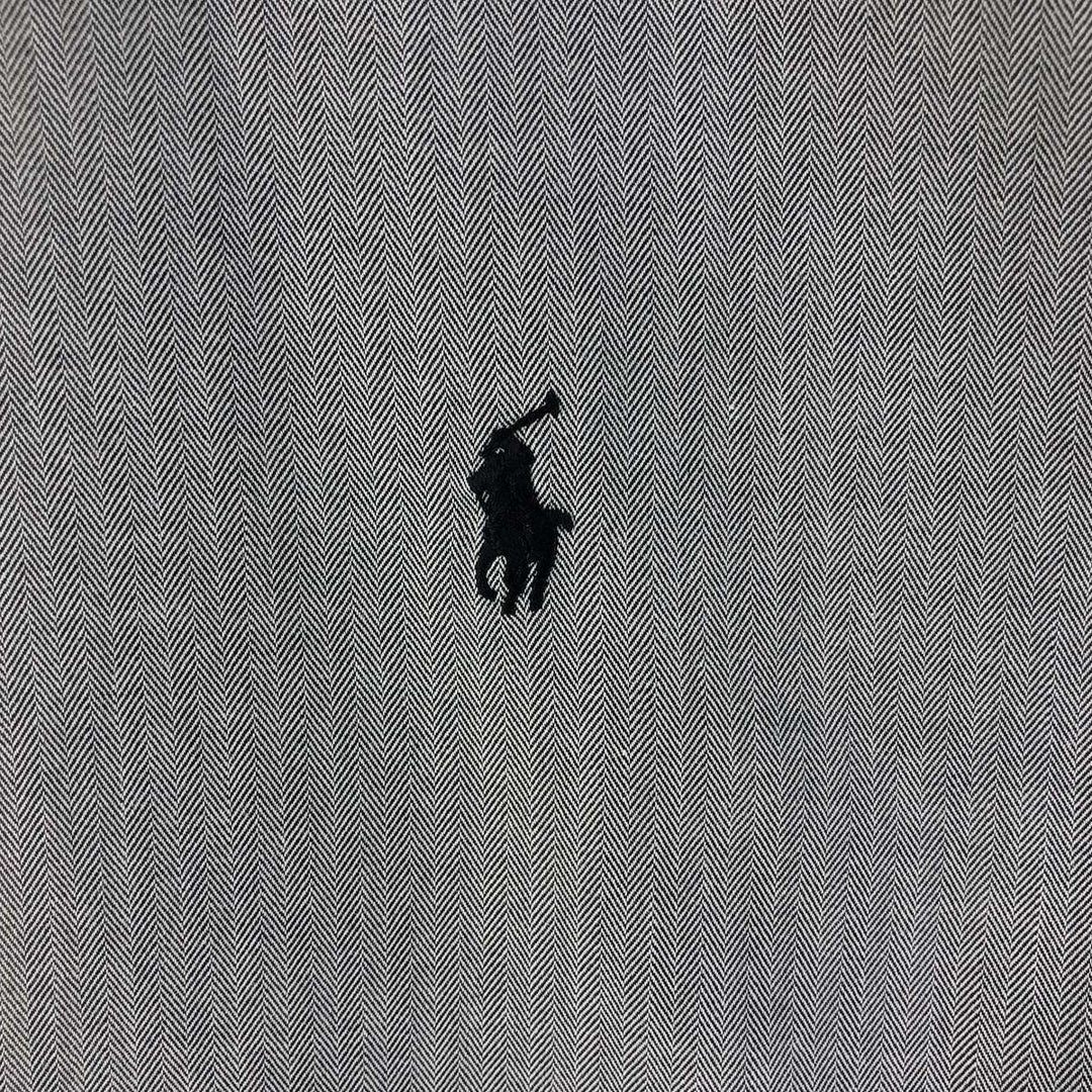 Ralph Lauren YARMOUTH Herringbone Short Sleeve Button Down Shirt Men's XL cotton gray type Vintage Second Hand
