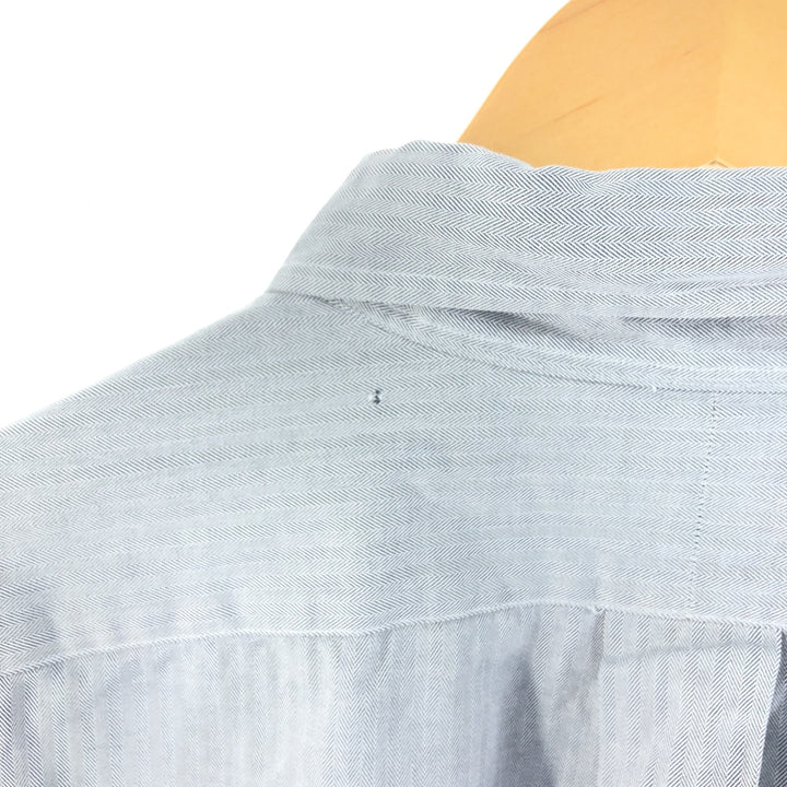 Ralph Lauren YARMOUTH Herringbone Short Sleeve Button Down Shirt Men's XL cotton gray type Vintage Second Hand