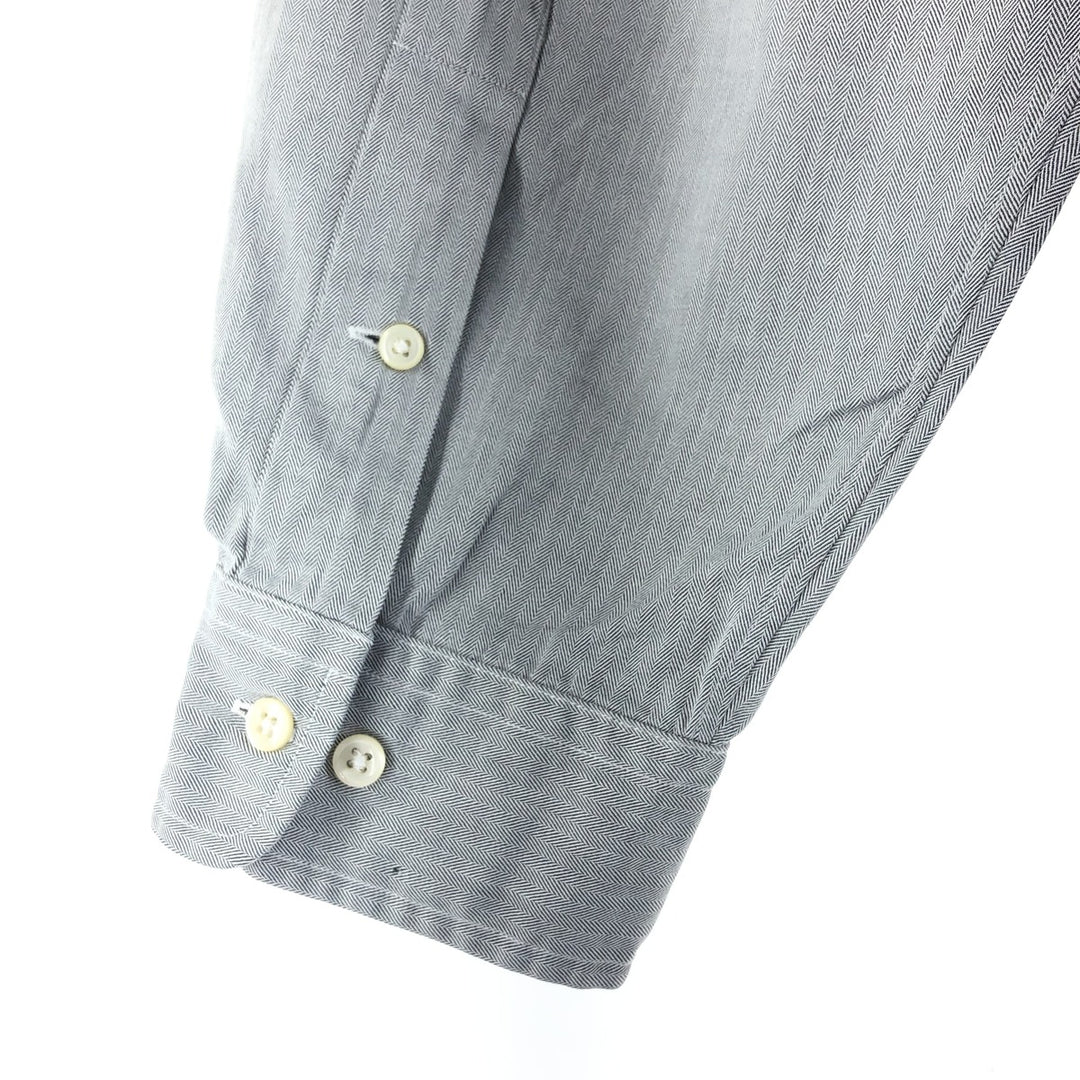 Ralph Lauren YARMOUTH Herringbone Short Sleeve Button Down Shirt Men's XL cotton gray type Vintage Second Hand