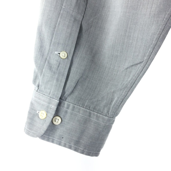 Ralph Lauren YARMOUTH Herringbone Short Sleeve Button Down Shirt Men's XL cotton gray type Vintage Second Hand