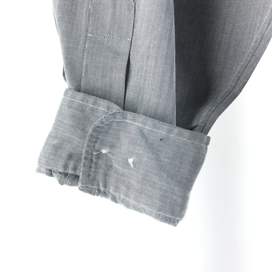 Ralph Lauren YARMOUTH Herringbone Short Sleeve Button Down Shirt Men's XL cotton gray type Vintage Second Hand
