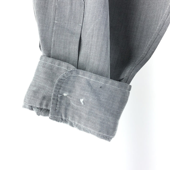 Ralph Lauren YARMOUTH Herringbone Short Sleeve Button Down Shirt Men's XL cotton gray type Vintage Second Hand