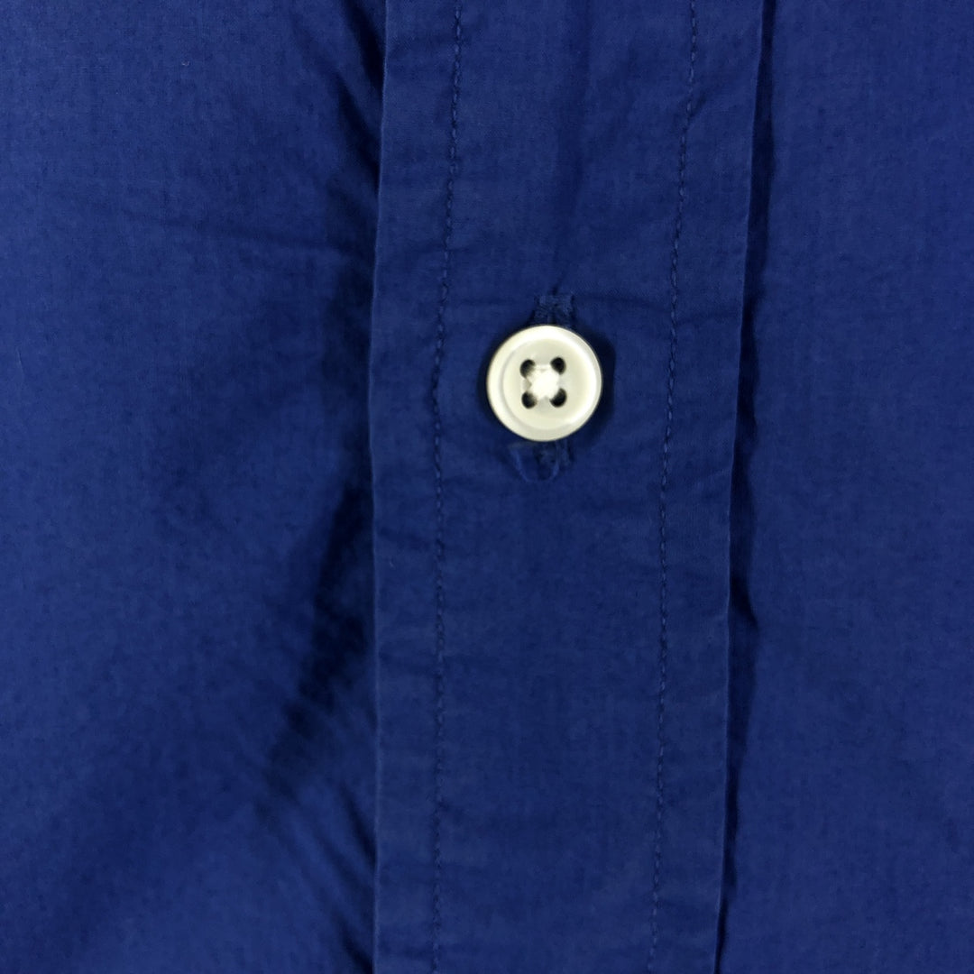 Ralph Lauren CUSTOM FIT long sleeve button down shirt, men's size L cotton navy blue type Vintage Second Hand