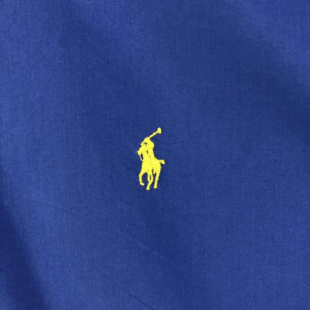 Ralph Lauren CUSTOM FIT long sleeve button down shirt, men's size L cotton navy blue type Vintage Second Hand