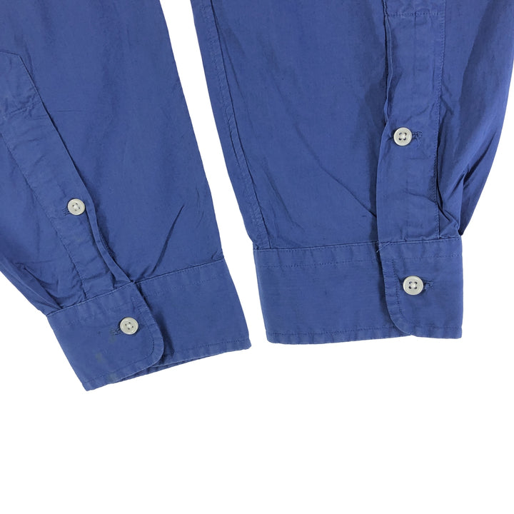 Ralph Lauren CUSTOM FIT long sleeve button down shirt, men's size L cotton navy blue type Vintage Second Hand