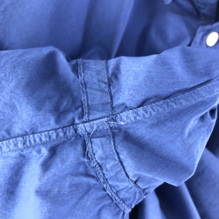 Ralph Lauren CUSTOM FIT long sleeve button down shirt, men's size L cotton navy blue type Vintage Second Hand