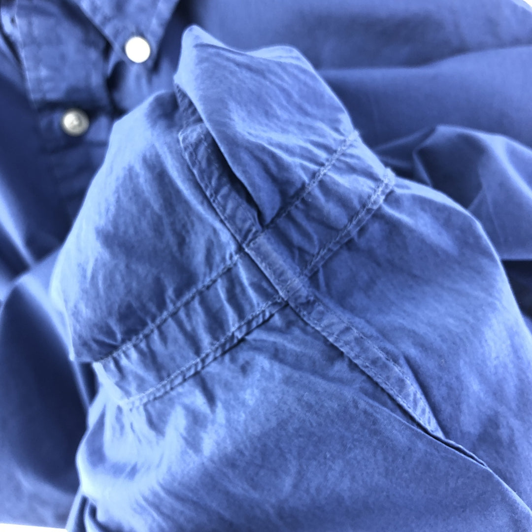 Ralph Lauren CUSTOM FIT long sleeve button down shirt, men's size L cotton navy blue type Vintage Second Hand