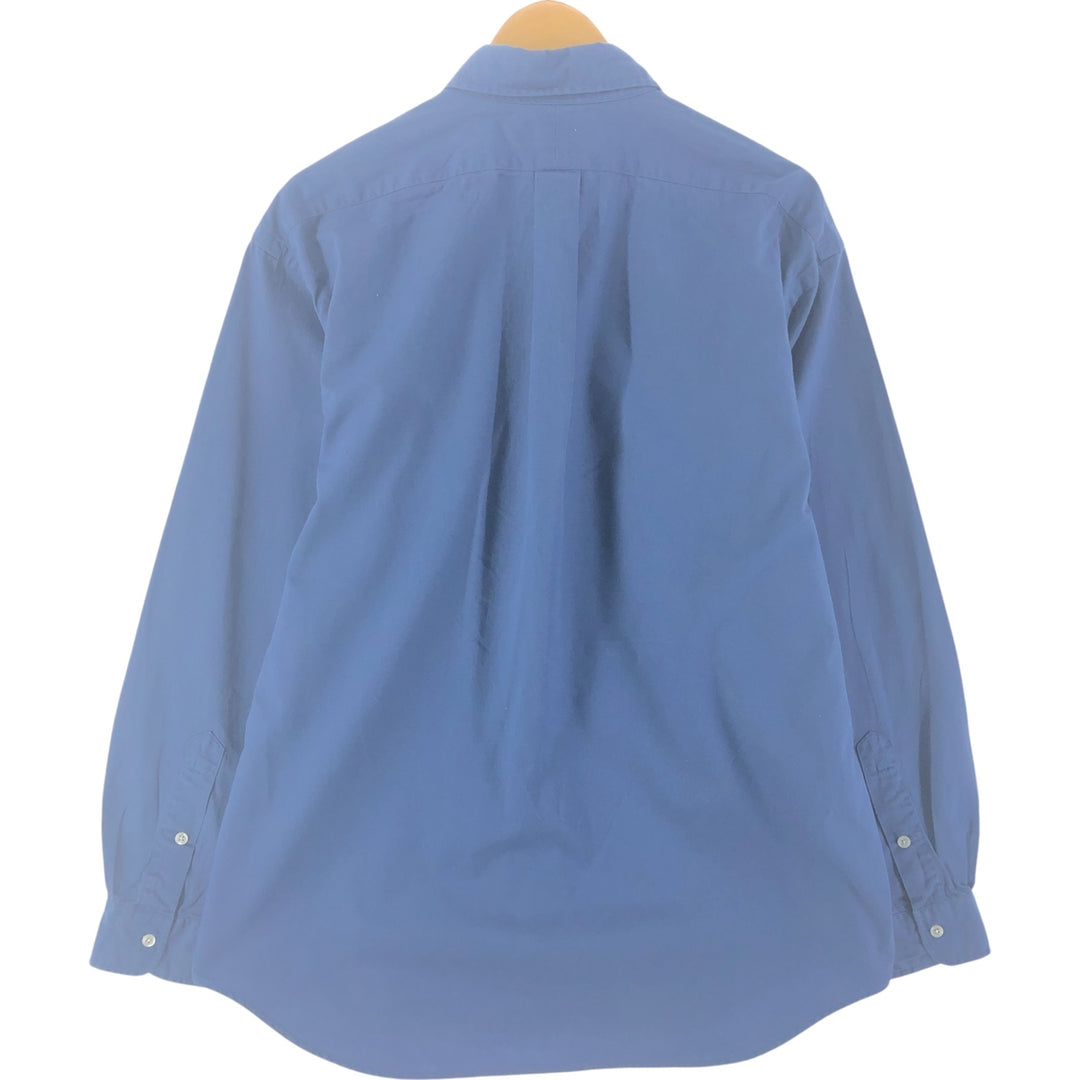 Ralph Lauren BLAIRE long sleeve button down shirt, men's size L cotton navy blue type Vintage Second Hand