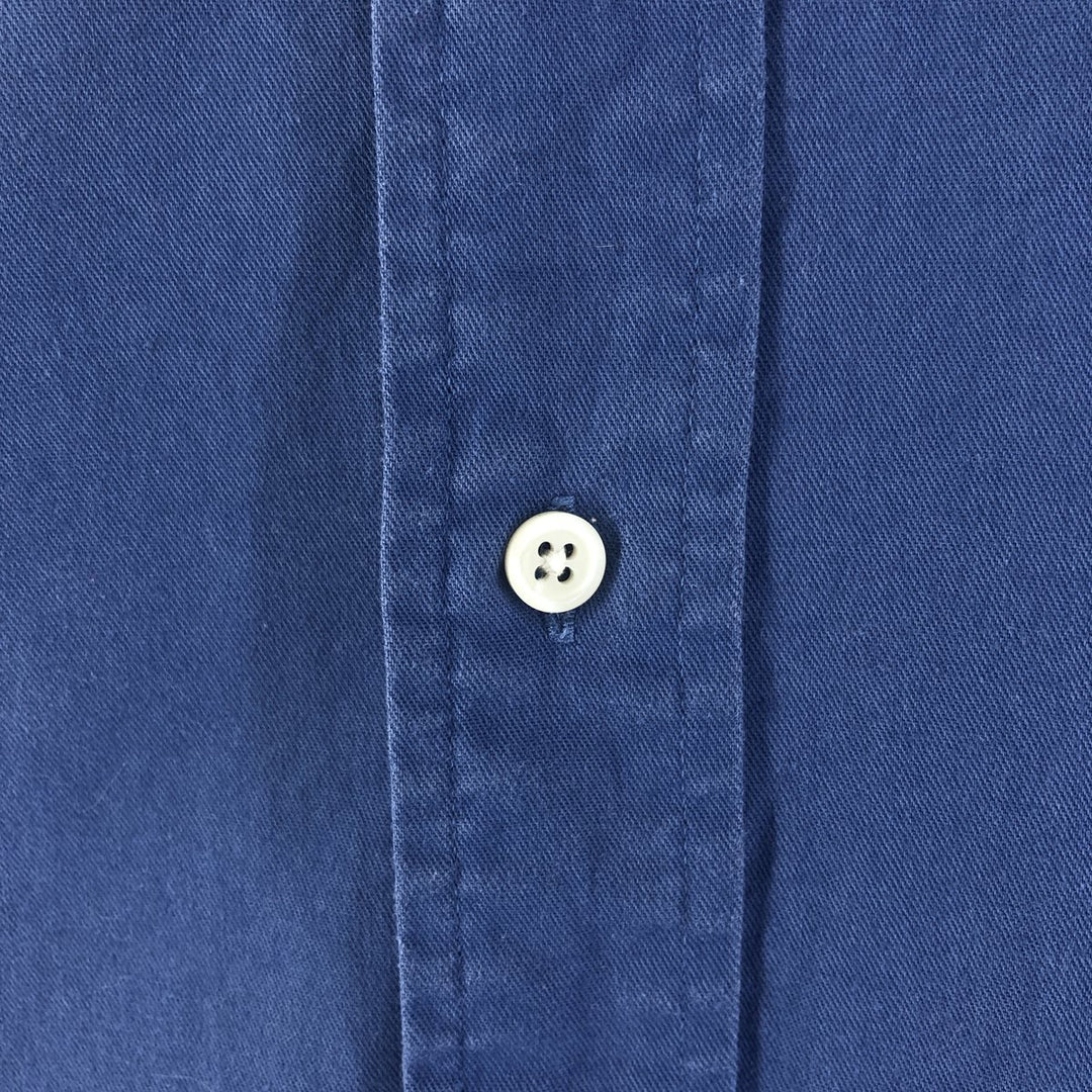 Ralph Lauren BLAIRE long sleeve button down shirt, men's size L cotton navy blue type Vintage Second Hand