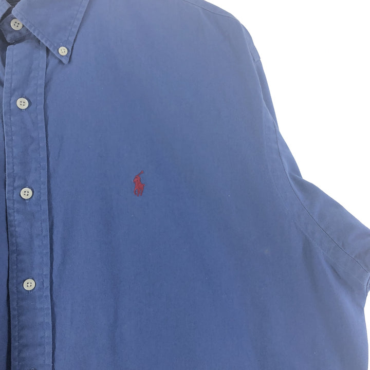 Ralph Lauren BLAIRE long sleeve button down shirt, men's size L cotton navy blue type Vintage Second Hand