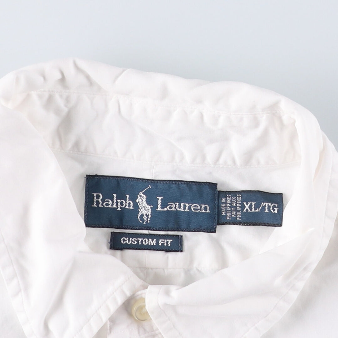 Ralph Lauren CUSTOM FIT long sleeve button down shirt, men's XL size cotton white type Vintage Second Hand
