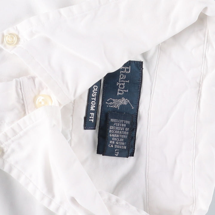 Ralph Lauren CUSTOM FIT long sleeve button down shirt, men's XL size cotton white type Vintage Second Hand