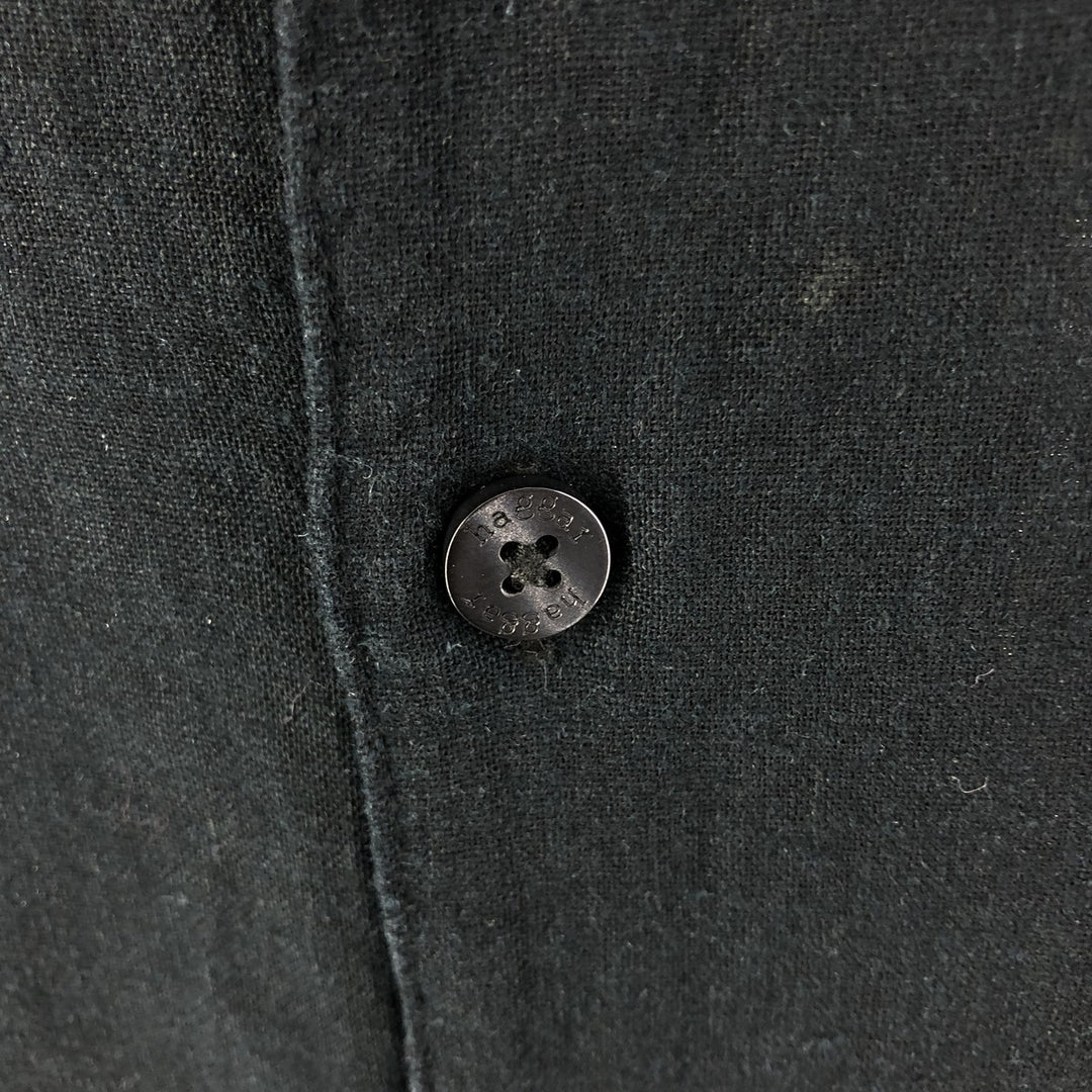 Haggar Clothing Short Sleeve Open Collar Linen Shirt Box Shirt Men's XL linen black type Vintage Second Hand