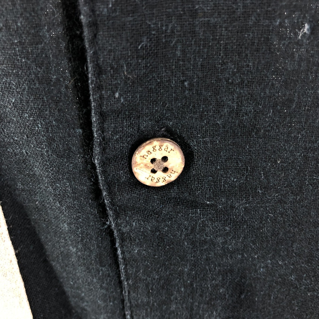 Haggar Washable Linen Short Sleeve Open Collar Linen Shirt Box Shirt Men's XL Size linen black type Vintage Second Hand