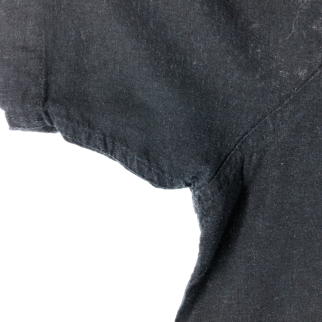 Haggar Washable Linen Short Sleeve Open Collar Linen Shirt Box Shirt Men's XL Size linen black type Vintage Second Hand