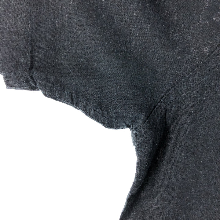 Haggar Washable Linen Short Sleeve Open Collar Linen Shirt Box Shirt Men's XL Size linen black type Vintage Second Hand