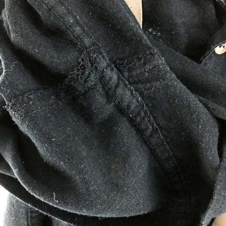 Haggar Washable Linen Short Sleeve Open Collar Linen Shirt Box Shirt Men's XL Size linen black type Vintage Second Hand