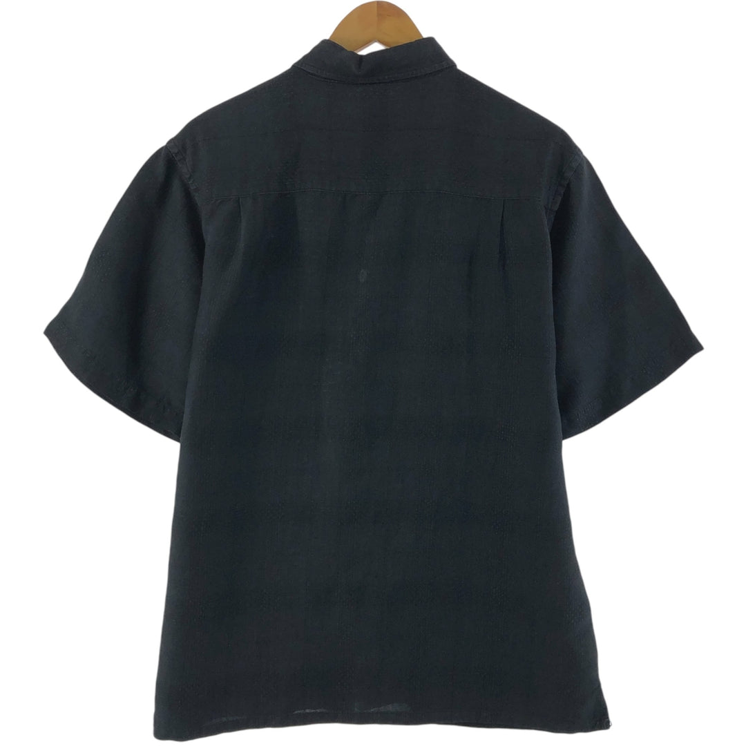 MARC EDWARDS Short Sleeve Linen Shirt, Box Shirt, Men's M Size linen black type Vintage Second Hand