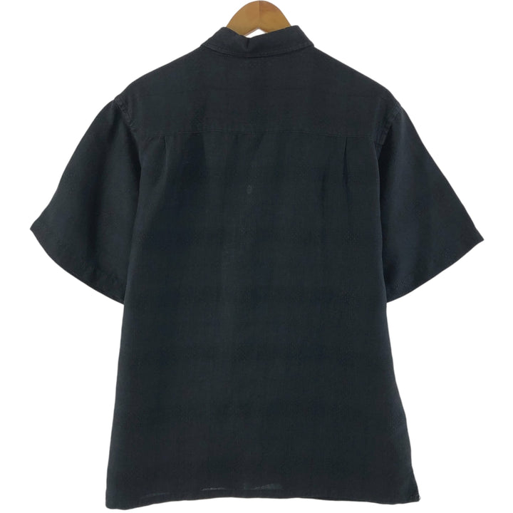 MARC EDWARDS Short Sleeve Linen Shirt, Box Shirt, Men's M Size linen black type Vintage Second Hand