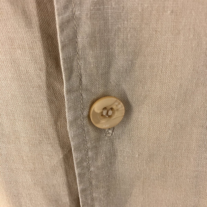 Godbody Collection Short Sleeve Open Collar Linen Shirt Box Shirt Men's L Size linen Beige type Vintage Second Hand