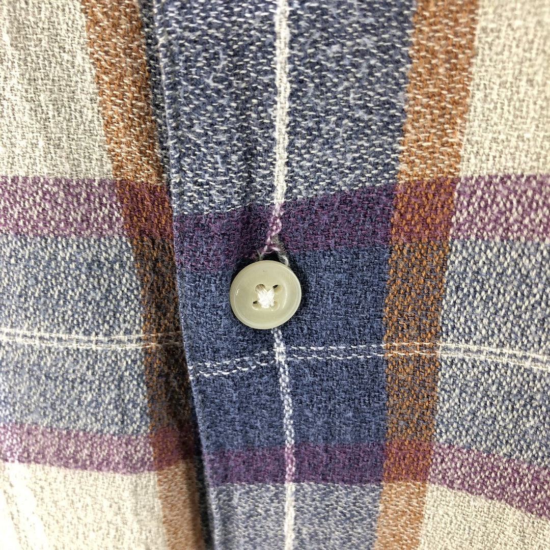 90'S Ralph Lauren CHAPS short sleeve button down check shirt men's XL size vintage cotton Beige type Vintage Second Hand