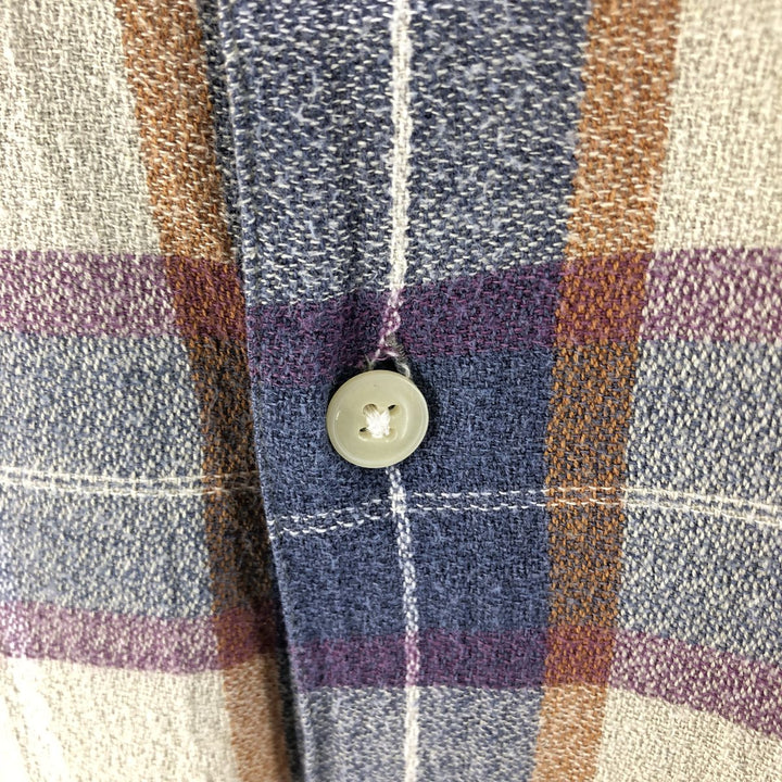 90'S Ralph Lauren CHAPS short sleeve button down check shirt men's XL size vintage cotton Beige type Vintage Second Hand