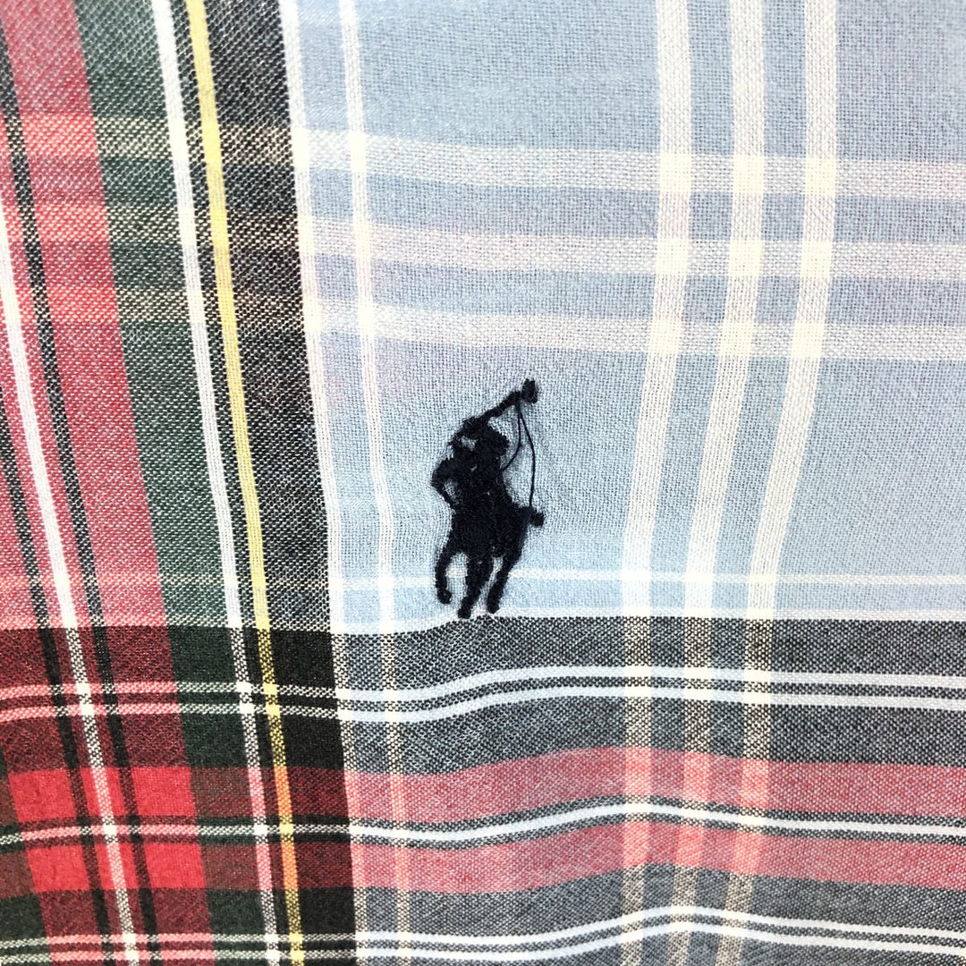 Ralph Lauren BLAKE short sleeve button down check shirt, men's size L cotton Blue type light blue Vintage Second Hand